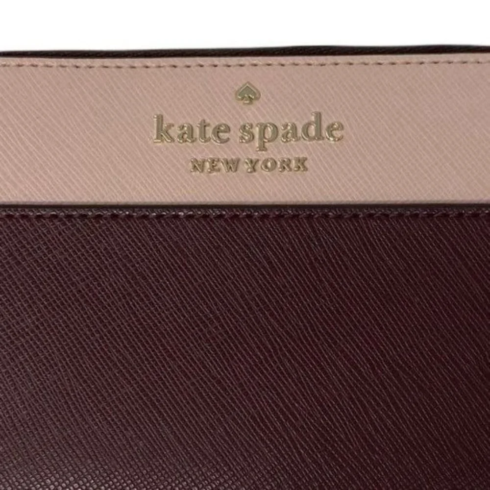Kate Spade Staci Colorblock Large Wallet Rose Smoke Multi NWT